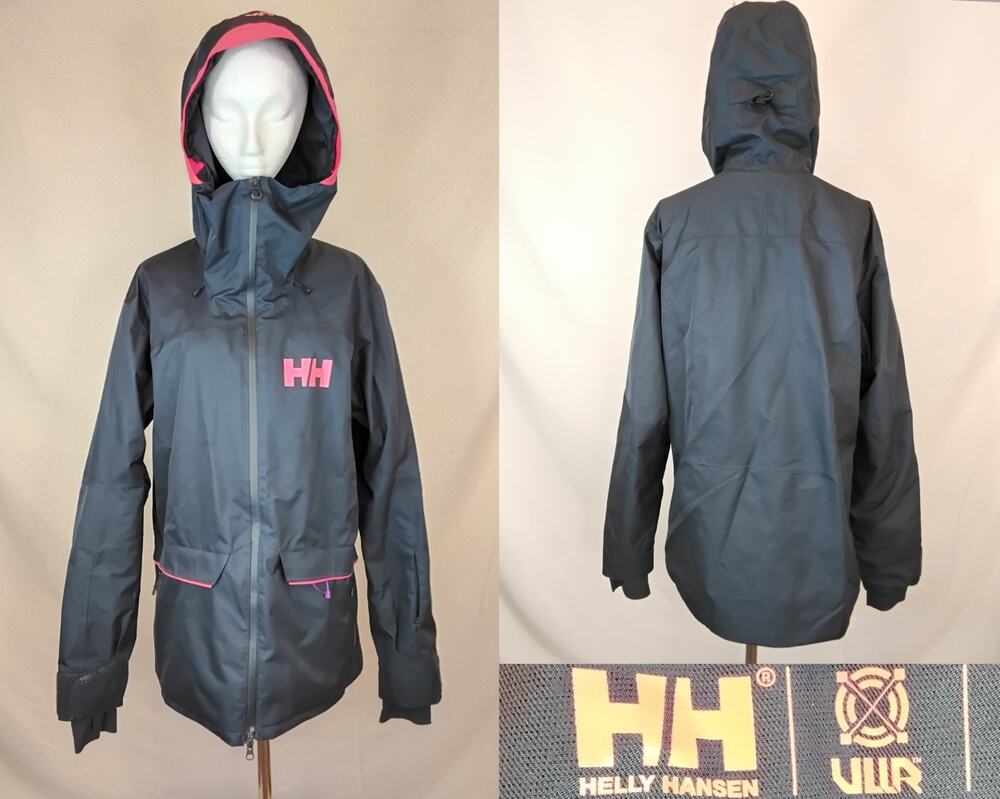 Helly Hansen Ski Jacket Women's XL H2 Flow Waterproof Insulated Navy #J5978